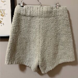 Skims Fuzzy Textured Shorts in Cream